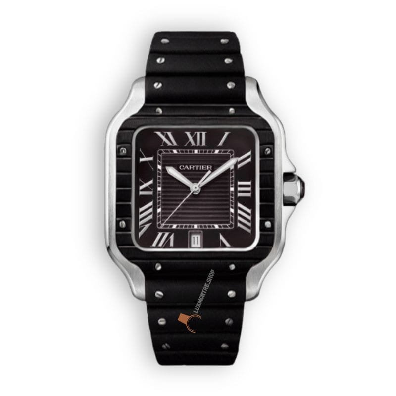 Montre santos silicone Noir