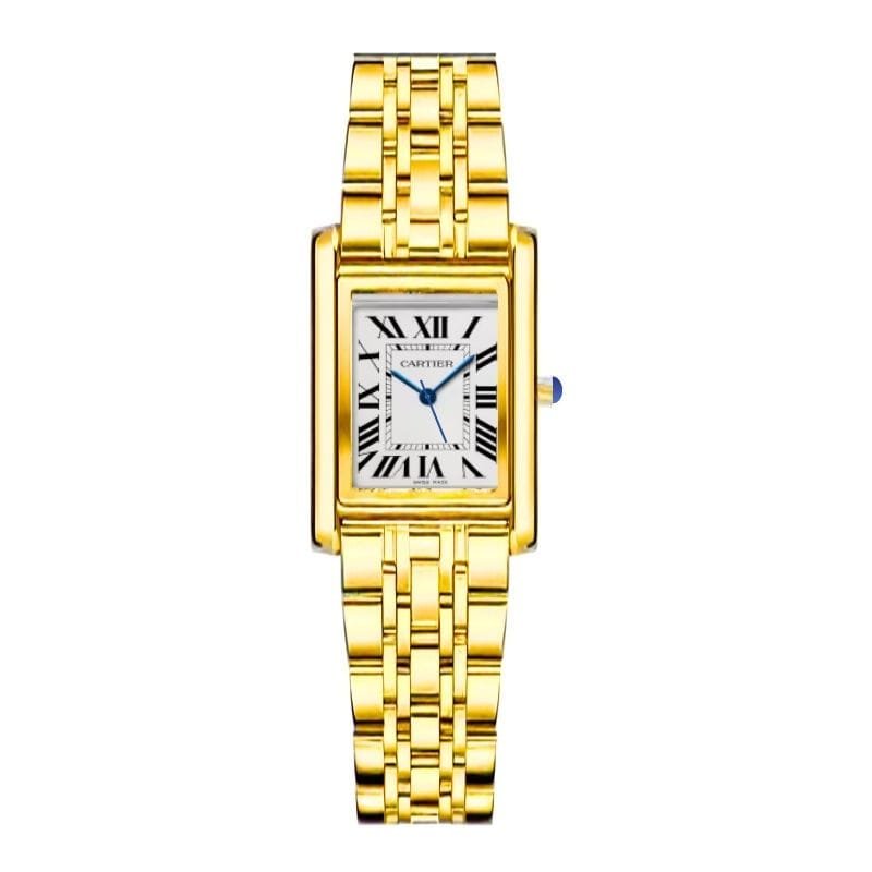 Montre Tank Acier Doré