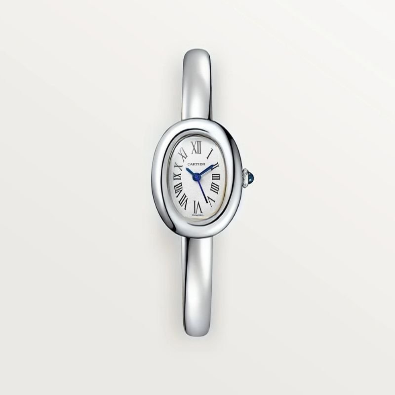 Montre baignoire petite taille argentée
