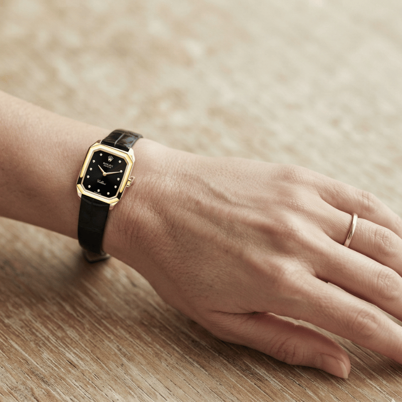 Montre Recto Cuir Noire Femmes – Image 2